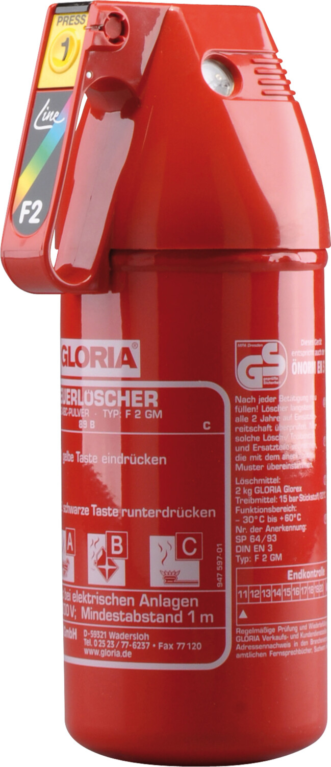 Gloria Feuerlöscher F 1 G (1 kg, Löschmittel: Pulver)
