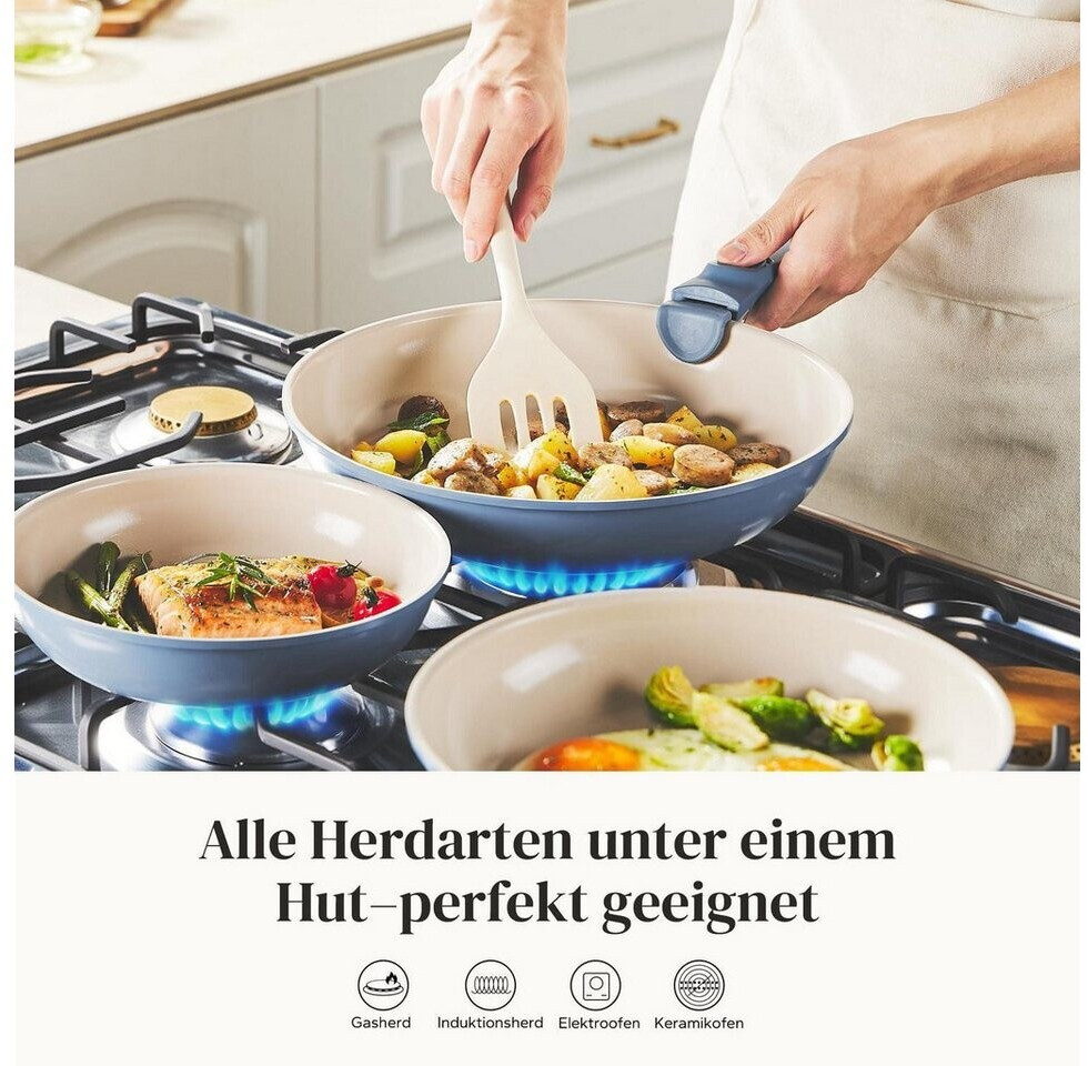 Redchef Pfannenset 6-teilig, Keramik-Antihaft, Induktion, blau, 20/24/28cm, abnehmbarer Griff ab 146,99 € (Oktober 2026)