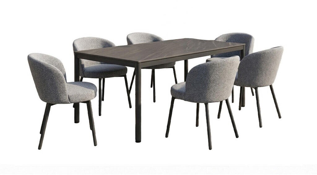 Kawola INDUS Garten-Essgruppe 7-tlg., Aluminium/Keramik, grau (KAB74664672) ab 1.339,00 € (Oktober 2026)