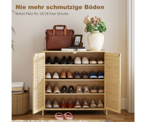 HomCom Schuhschrank mit Lamellentüren, Bambus, 14 Paar, 80x35x80cm ab 70,11 € (Oktober 2026)