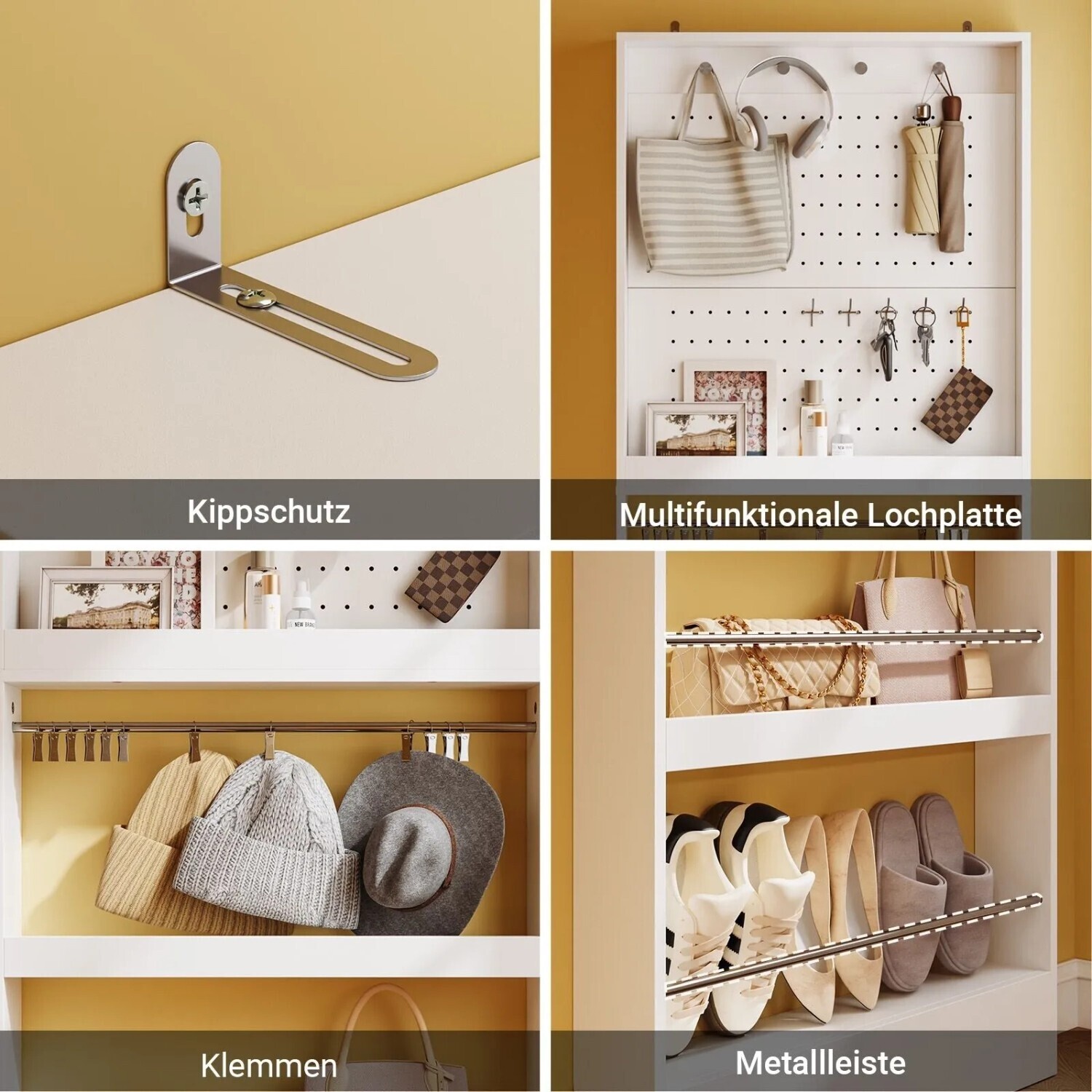 SoBuy Wandgarderobe mit Schuhregal, Lochplatte, schmal 12cm (FHK39-W) ab 79,40 € (Oktober 2026)