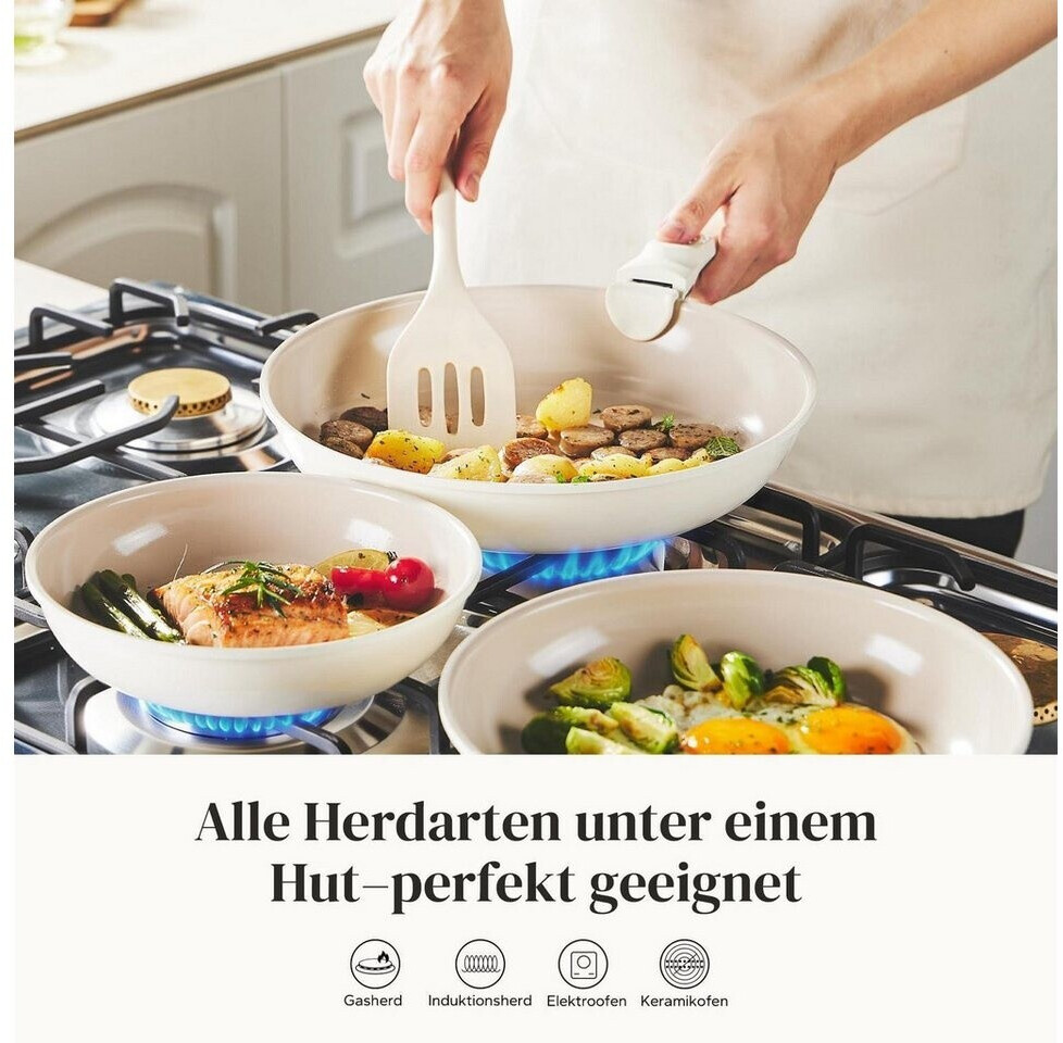 Redchef Pfannenset 6-teilig, Keramik-Antihaft, Induktion, beige, 20/24/28cm, abnehmbarer Griff ab 133,99 € (Oktober 2026)