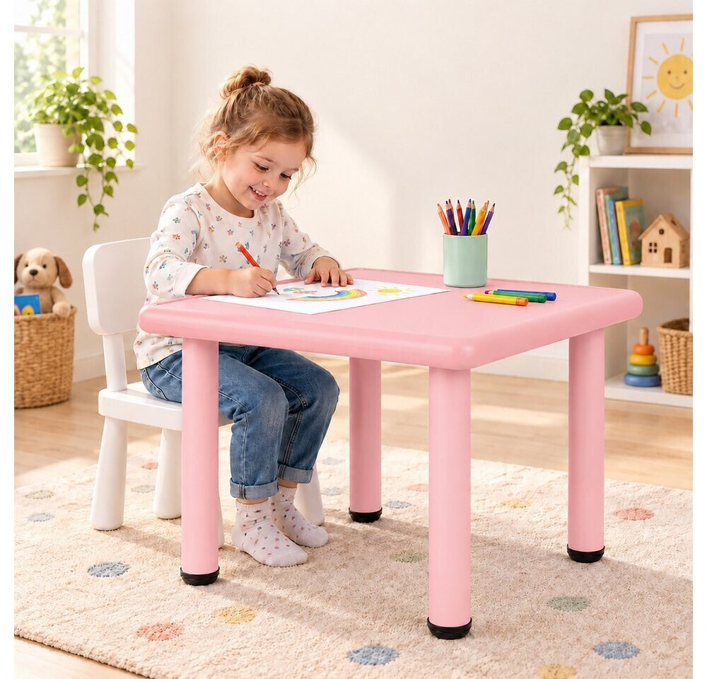 Relaxdays Kindertisch, Innen/Außen, Kunststoff & Metall, pink, 62x52x62cm ab 47,99 € (Oktober 2026)