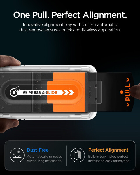 Spigen Glass tR EZ Fit Pro HD Schutzglas transparent, 2er-Pack, iPhone 16/17/18 Pro Max (AGL12048), Bild 6