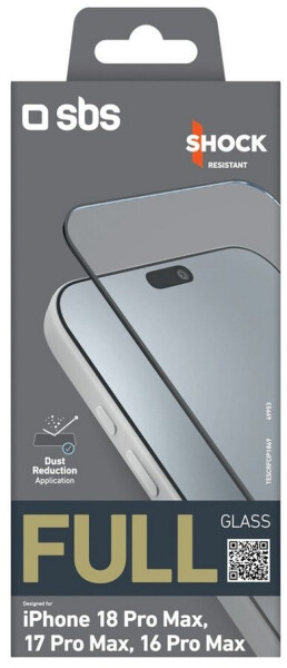 SBS Mobile Full Cover Displayschutzglas 2,5D für iPhone 16/17/18 Pro Max (TESCRFCIP1869), Bild 2