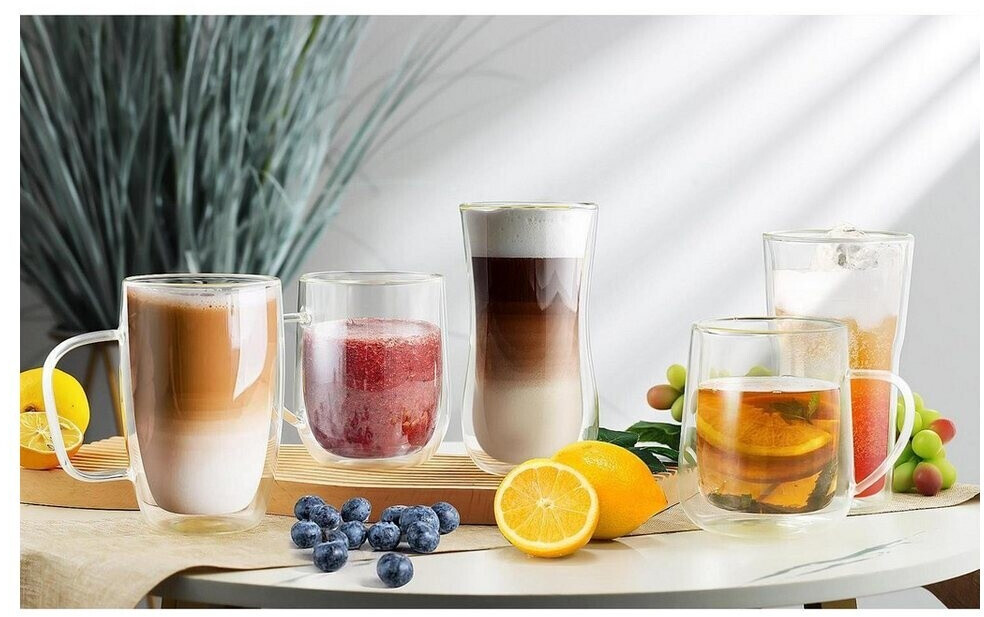 LuxusKollektion Doppelwandige Kaffeegläser mit Griff, Borosilikatglas, 450ml, 2er-Set ab 64,99 € (Oktober 2026)