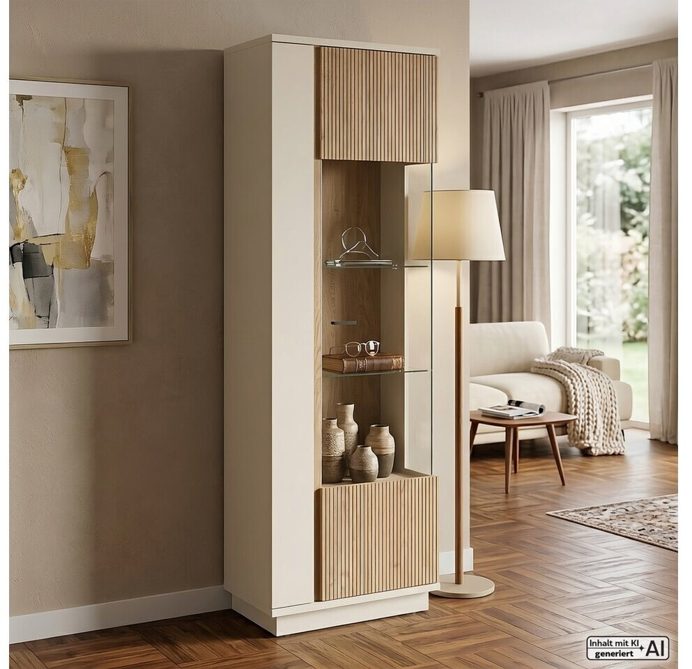 Möbel Boss Mosano Vitrine, 1 Tür, Kaschmir/Cremona Eiche, 62x190x40cm ab 239,00 € (Oktober 2026)