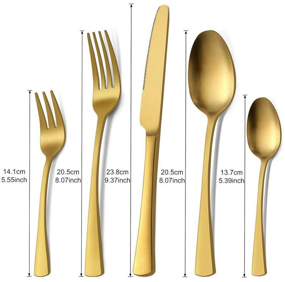 LuxusKollektion Besteck-Set 60-teilig für 12 Personen, Edelstahl matt gold ab 123,99 € (Oktober 2026)