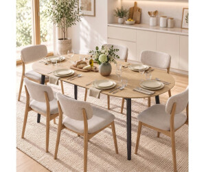 HomCom Ausziehbarer Esstisch oval 120-160x80cm, Eiche, Metallbeine (800002029905) ab 114,99 € (Oktober 2026)