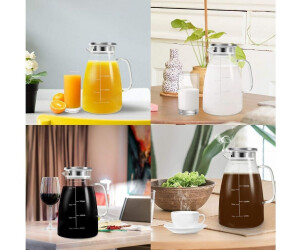 LuxusKollektion Glaskaraffe 2L mit Edelstahldeckel, Borosilikatglas ab 57,99 € (Oktober 2026)