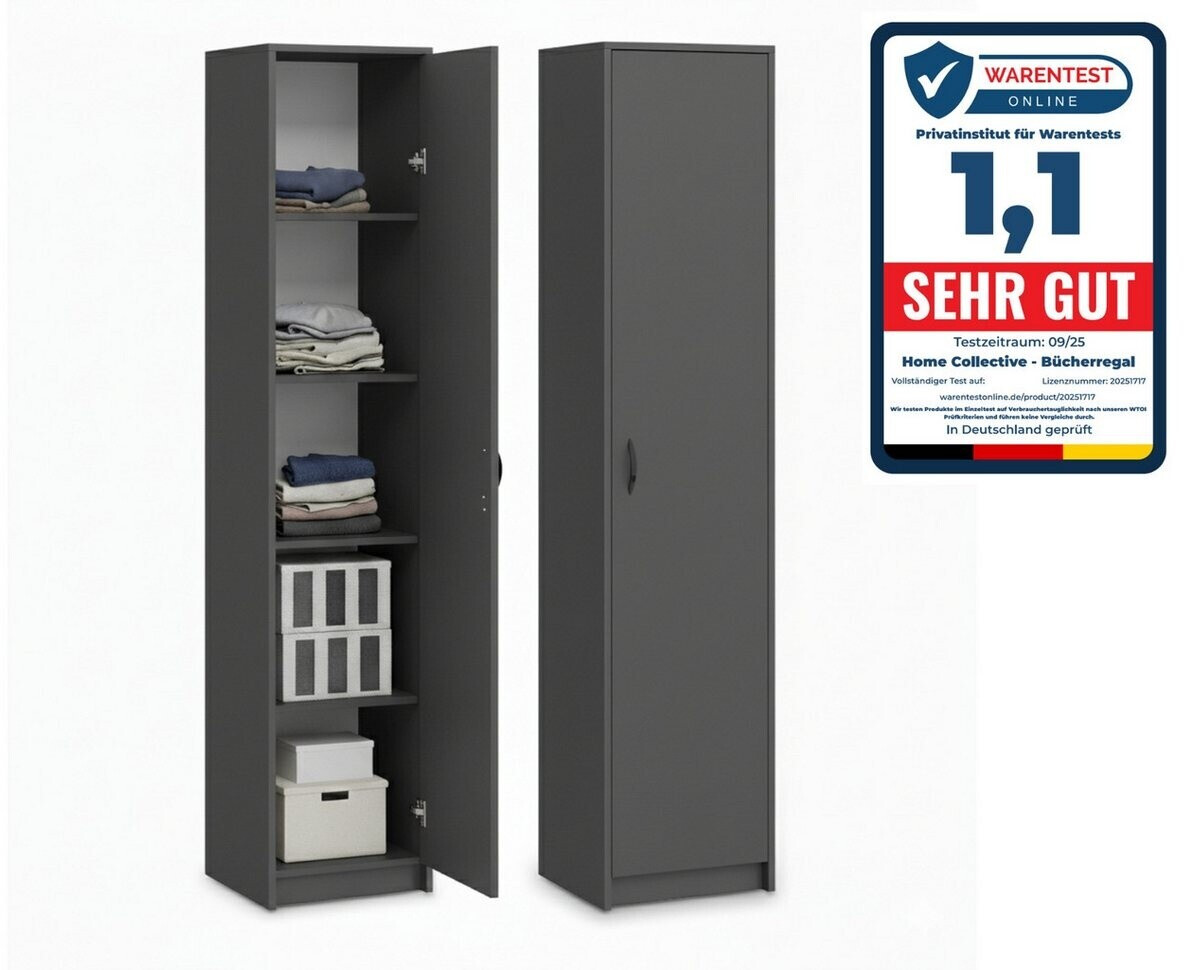 Home Collective Mehrzweckschrank mit 4 verstellbaren Einlegeböden, anthrazit, 40x35x180cm (K5090_mfn) ab 104,90 € (Oktober 2026)