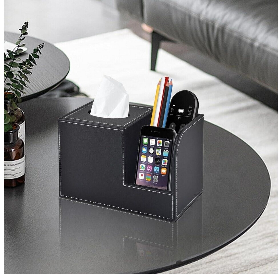 LuxusKollektion Taschentuchbox mit Organizer, Lederoptik, schwarz (22,3x13,4x14,4cm) ab 58,99 € (Oktober 2026)