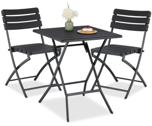 Relaxdays Balkonmöbel-Set, klappbar, schwarz, Kunststoff/Metall ab 95,99 € (Oktober 2026)