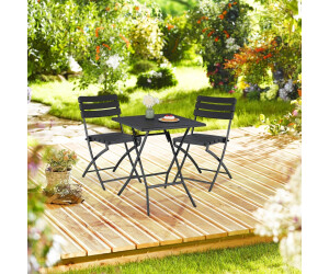 Relaxdays Balkonmöbel-Set, klappbar, schwarz, Kunststoff/Metall ab 95,99 € (Oktober 2026)