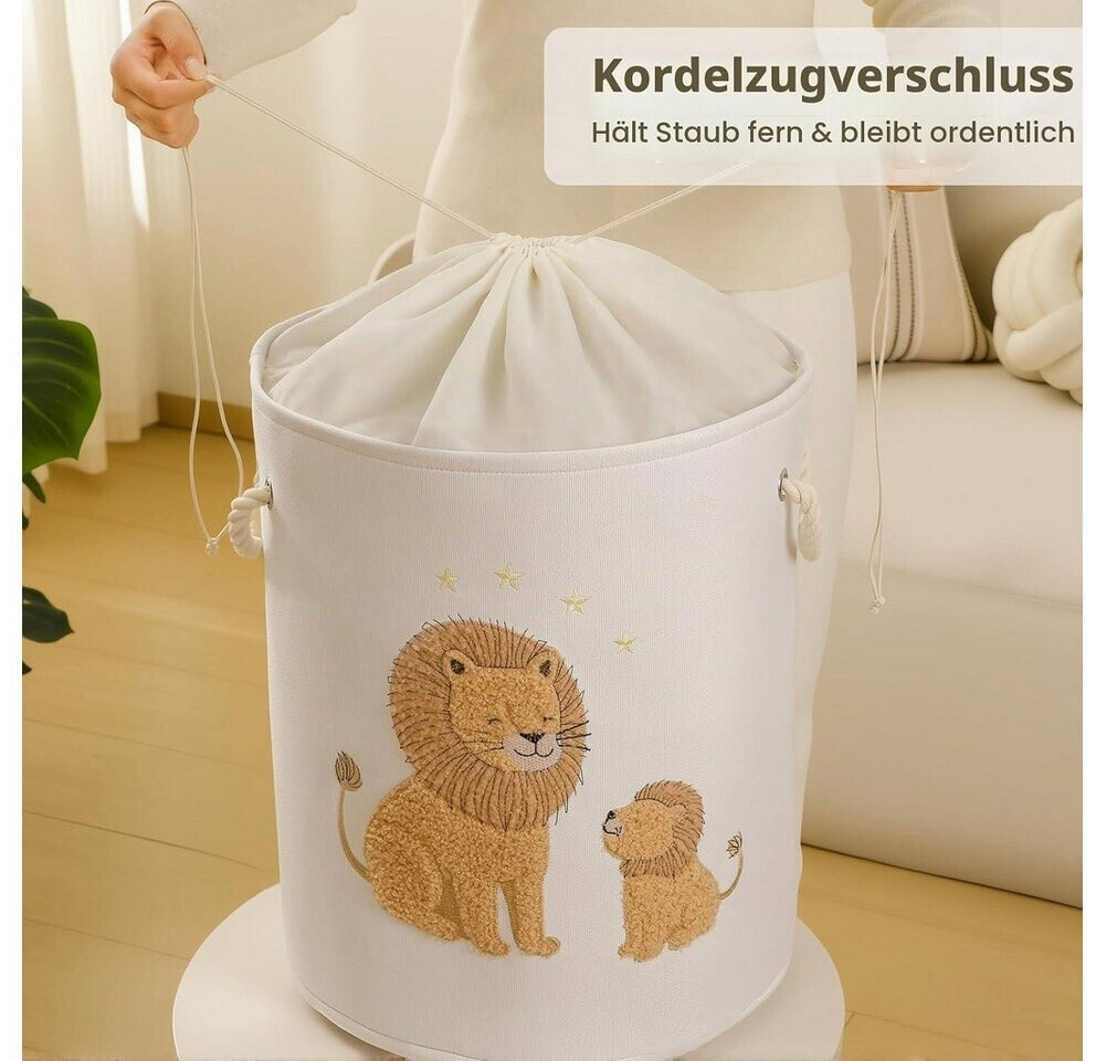 LuxusKollektion Wäschekorb Kinder, rund, faltbar, 58L, Löwen-Design ab 60,99 € (Oktober 2026)
