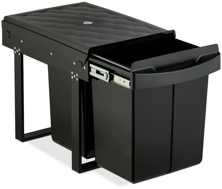 Relaxdays Einbaumülleimer 2 Fächer, ausziehbar, 2x20l, schwarz (10050787) ab 76,79 € (Oktober 2026)
