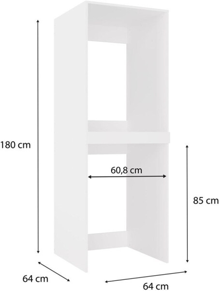 CdF Waschmaschinenumbauschrank 64x180x64cm Weiß (048-08-00204), Bild 4
