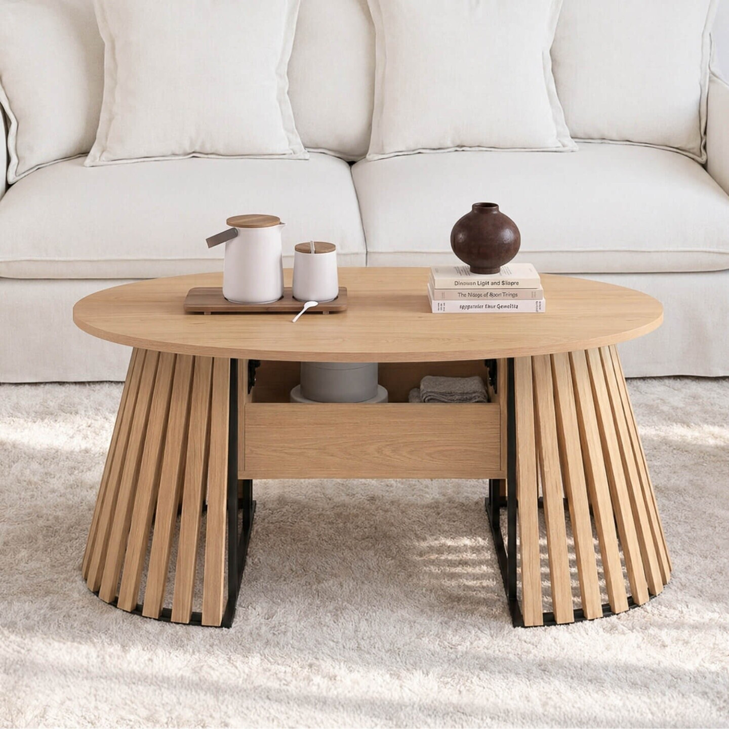 IDMarket Carmen Couchtisch klappbar oval 110cm Holz (104277) ab 114,99 € (Oktober 2026)