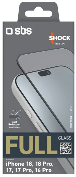 SBS Mobile Fullscreen Displayschutzglas 2,5D für iPhone 16 Pro/17/17 Pro/18/18 Pro (TESCRFCIP1863), Bild 2