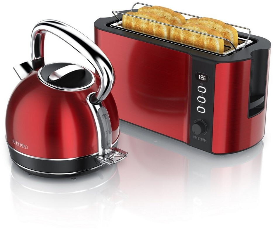 Arendo VINTAGE & FRUKOST Frühstücks-Set Wasserkocher 1,7l & 4-Scheiben- Toaster, rot (307442) ab € 92,95 (Oktober 2026 Preise)