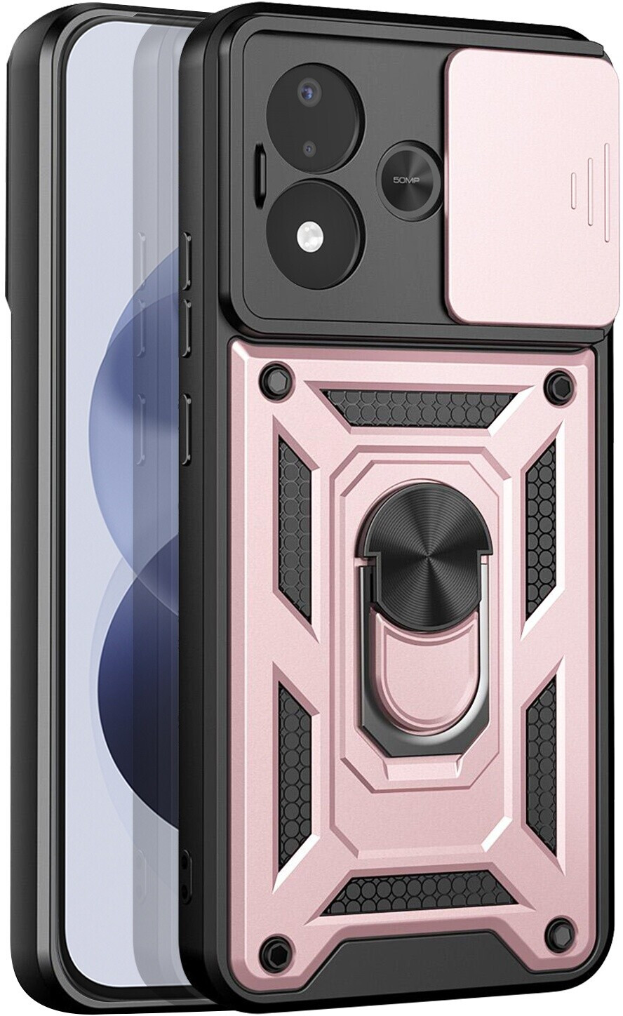 Avizar Coque Redmi Note 17 avec Anneau Support et Cache Caméra, or rose ...