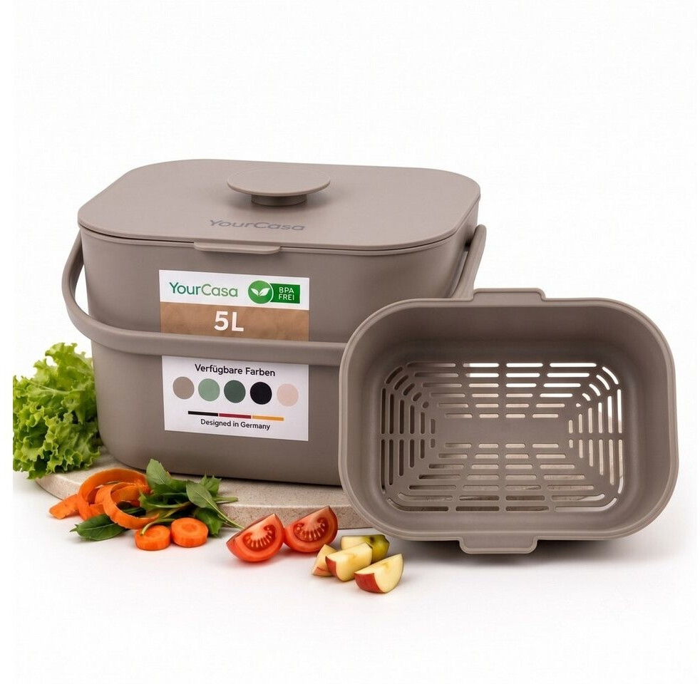 YourCasa Biomülleimer Küche 5L, spülmaschinenfest, geruchsdicht (HS-PO052209) ab 23,99 € (Oktober 2026)