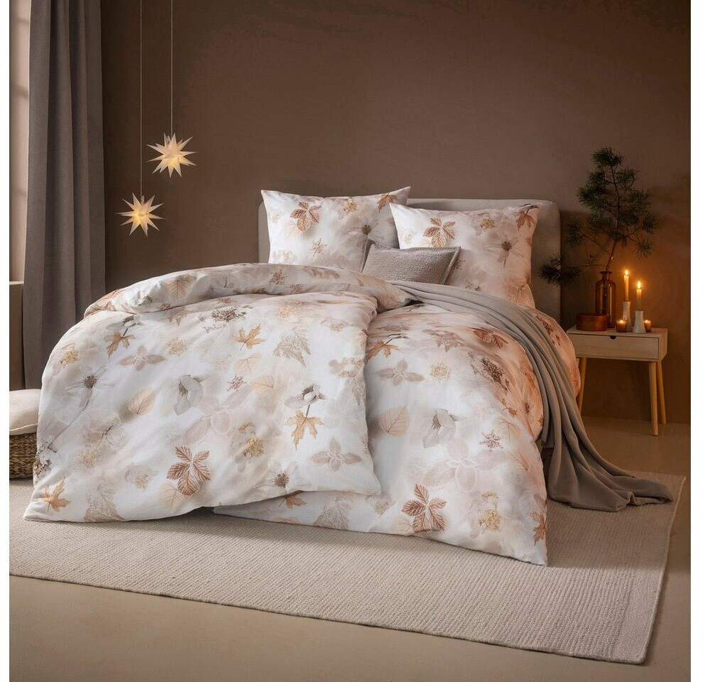 Estella Kuschelflanell Bettwäsche Winter Leaves 155x220 cm (80x80 cm) beige (531918) ab 71,96 € (Oktober 2026)