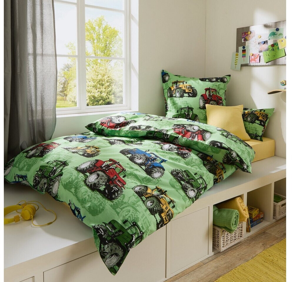 REDBEST Biber Kinder-Bettwäsche 135x200 cm (80x80 cm) grün (529896) ab 37,99 € (Oktober 2026)