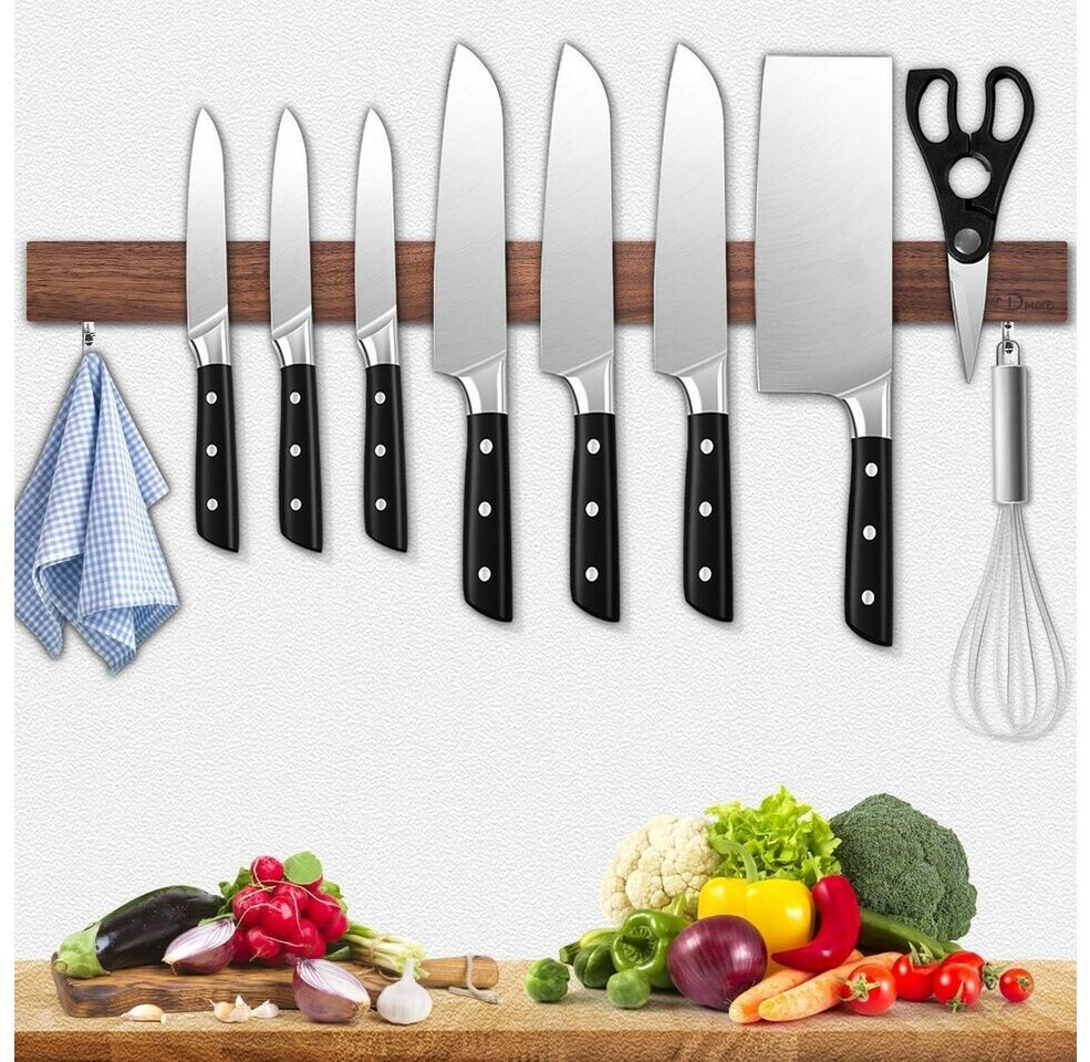 LuxusKollektion Magnet-Messerleiste 25cm mit 2 Haken, schwarz, ohne Bohren ab 90,99 € (Oktober 2026)