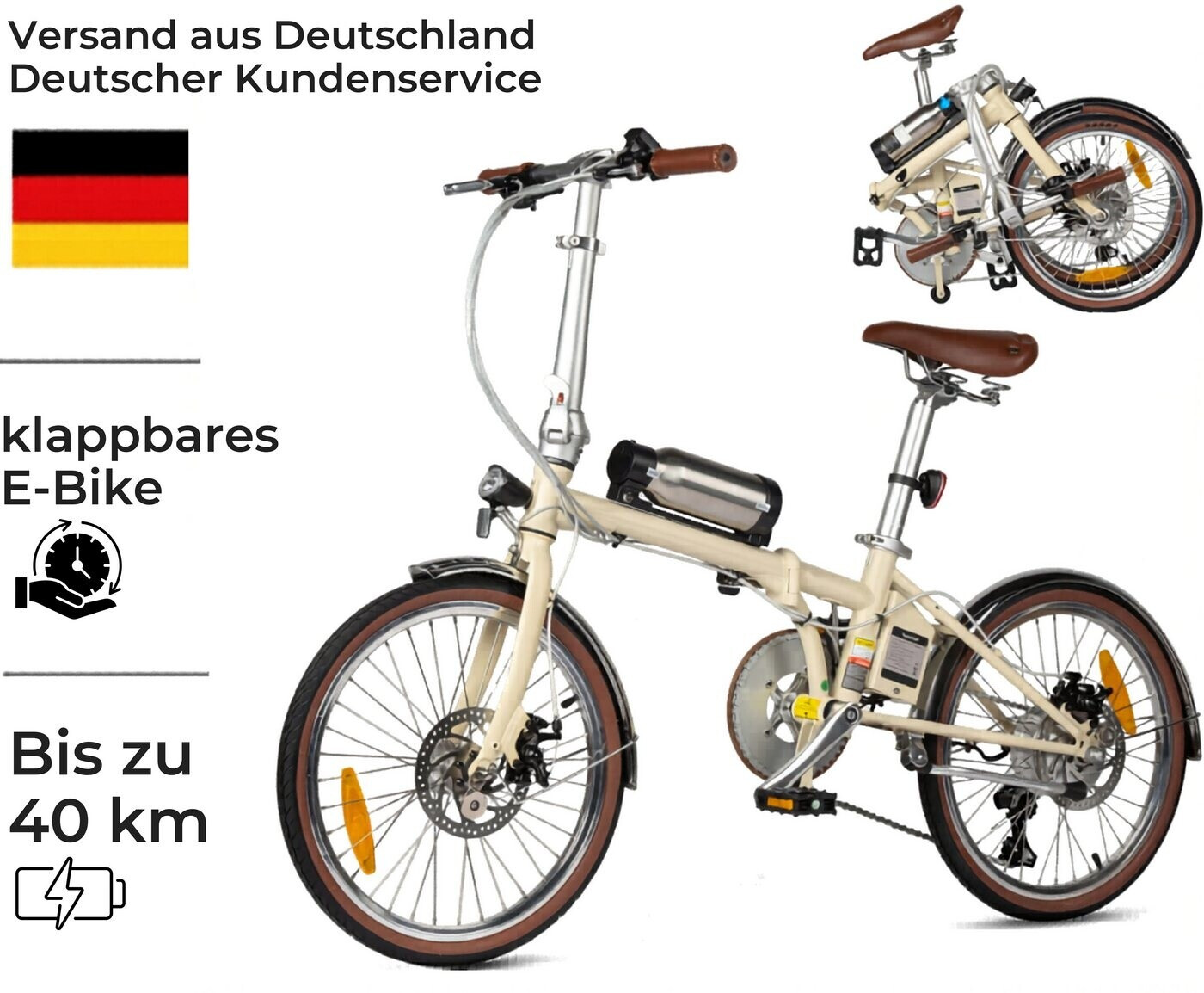 PixelPilot Smart 20 E Bike E-Bike Klapprad mit 20 inch 250W 36V 5,2Ah ...