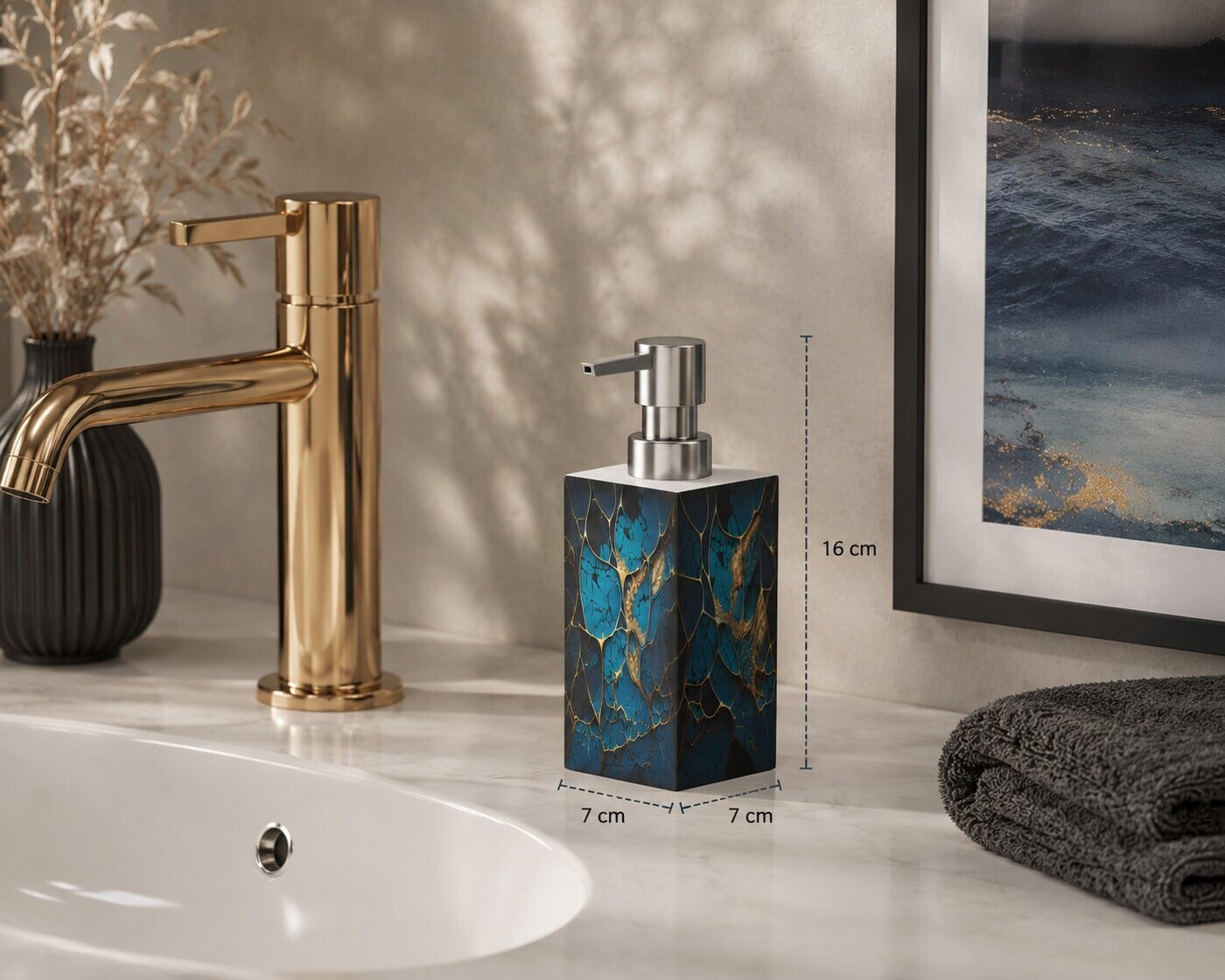 Sanilo Badezimmer-Set Seifenspender & WC-Bürste Marmor Cobalt, 2-tlg. ab 39,99 € (Oktober 2026)
