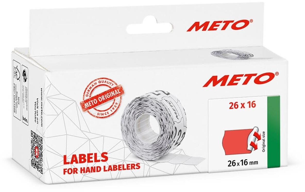 Meto Preisetiketten 26x16mm permanent rot, 6 Rollen (9506169) ab 13,44 ...
