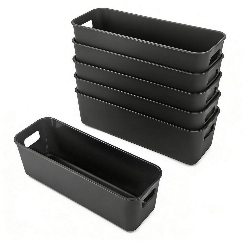 LuxusKollektion Aufbewahrungsbox schmal 30cm, Kunststoff, schwarz, 6er-Set ab 56,99 € (Oktober 2026)