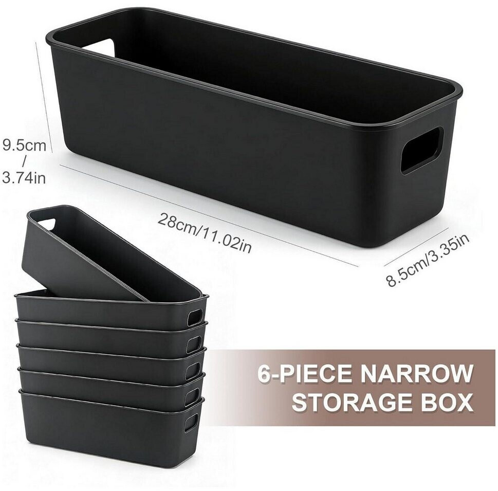 LuxusKollektion Aufbewahrungsbox schmal 30cm, Kunststoff, schwarz, 6er-Set ab 56,99 € (Oktober 2026)