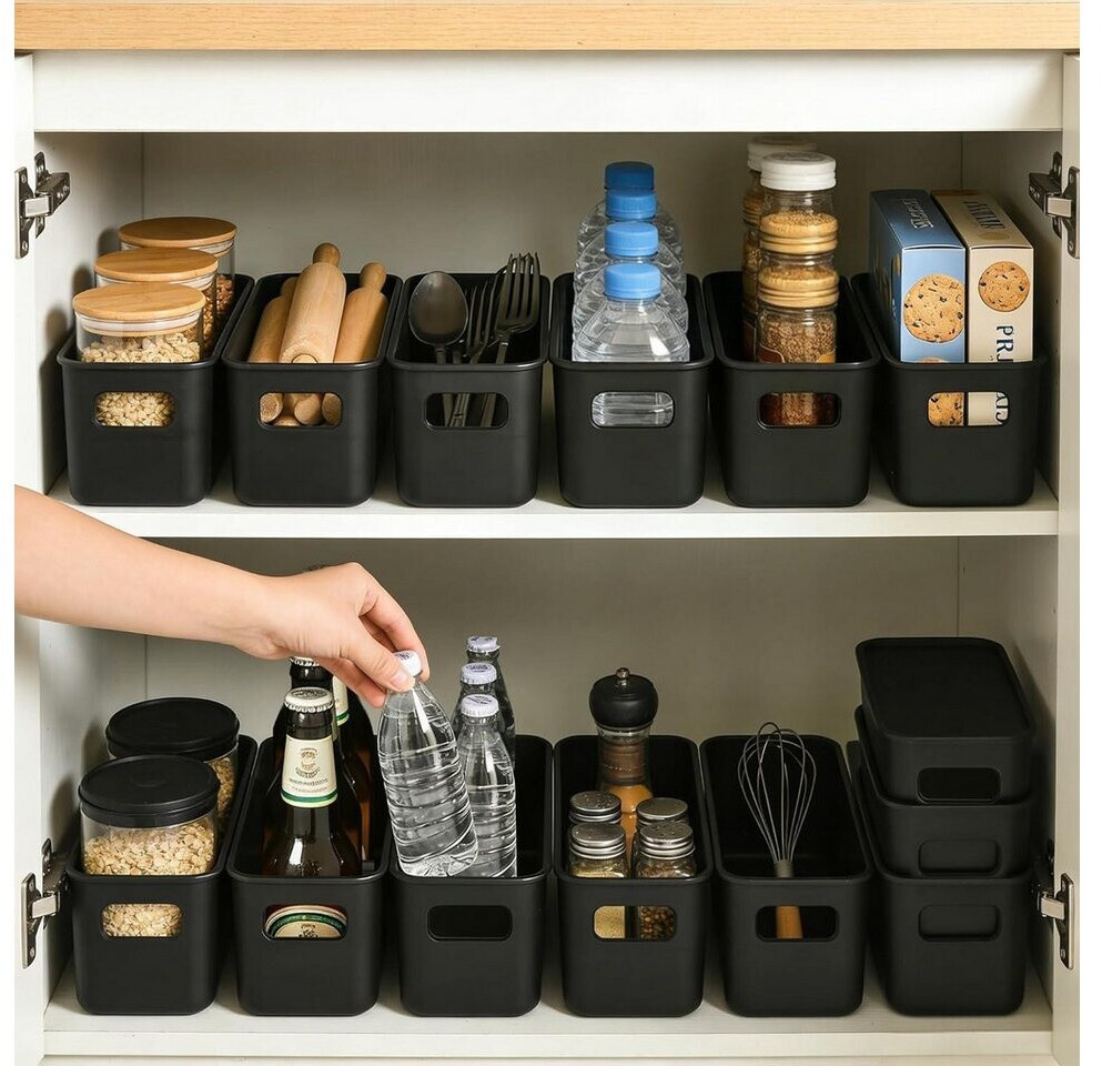 LuxusKollektion Aufbewahrungsbox schmal 30cm, Kunststoff, schwarz, 6er-Set ab 56,99 € (Oktober 2026)