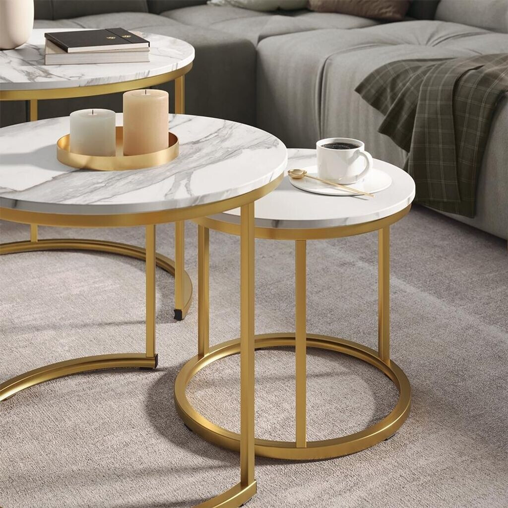 VICCO Montreal Couchtisch-Set weiß/gold, 3-teilig, 55x55cm (57935) ab 61,90 € (Oktober 2026)