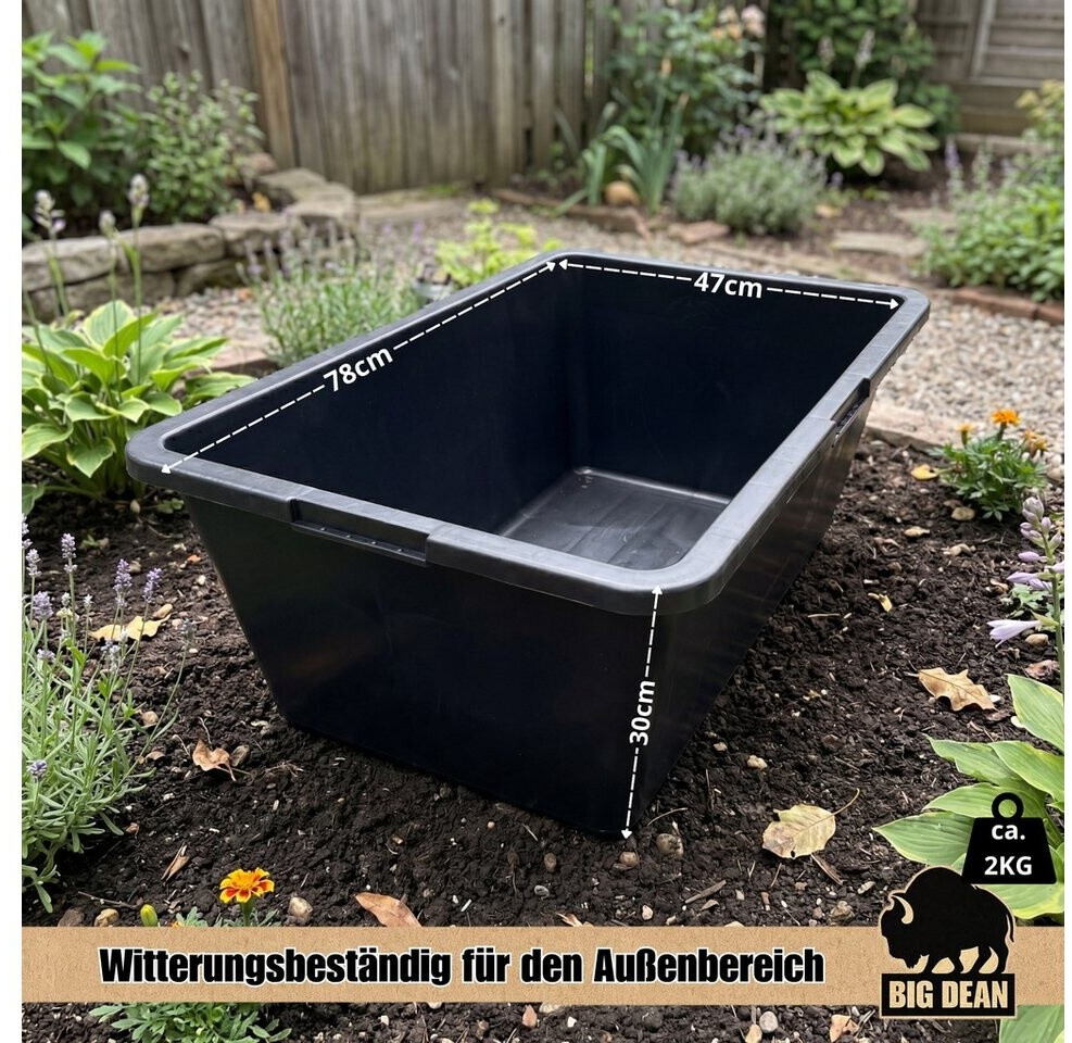BigDean Mörtelkübel eckig 80L, 78x47x30cm ab 11,23 € (Oktober 2026)