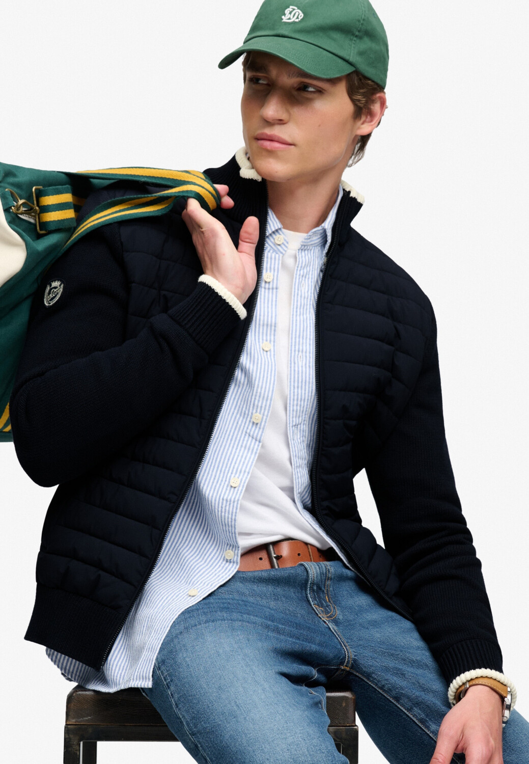 Superdry Straight Baffle Hybrid Jacket (M5012453A) eclipse navy au ...