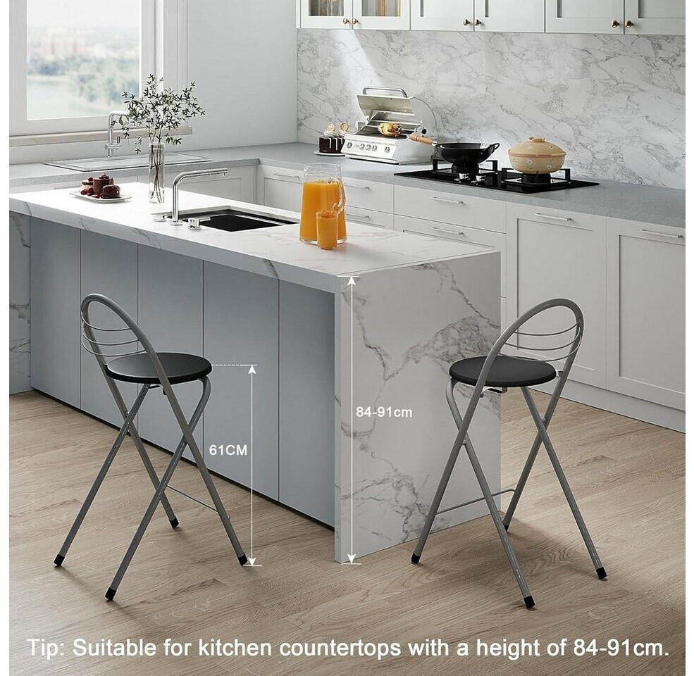LuxusKollektion Barhocker klappbar mit Lehne, 6er-Set, schwarz/silber ab 192,99 € (Oktober 2026)