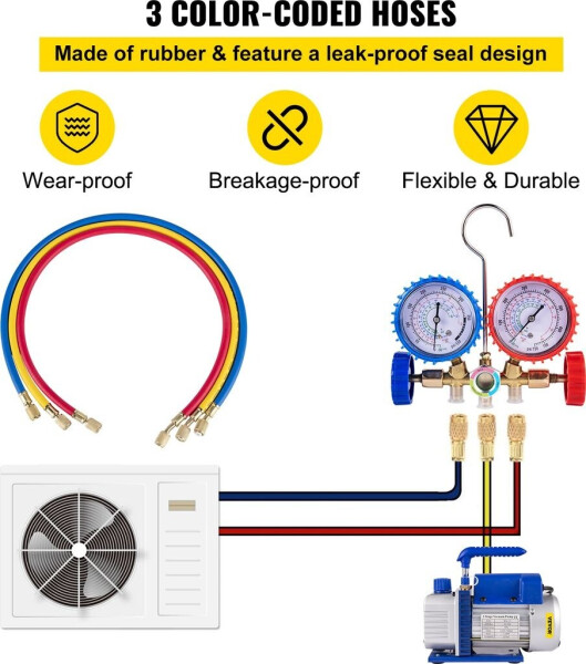 VEVOR Vakuumpumpen-Set 4 CFM 113 l/min (4CFM1/3HPZKB4F001), Bild 5