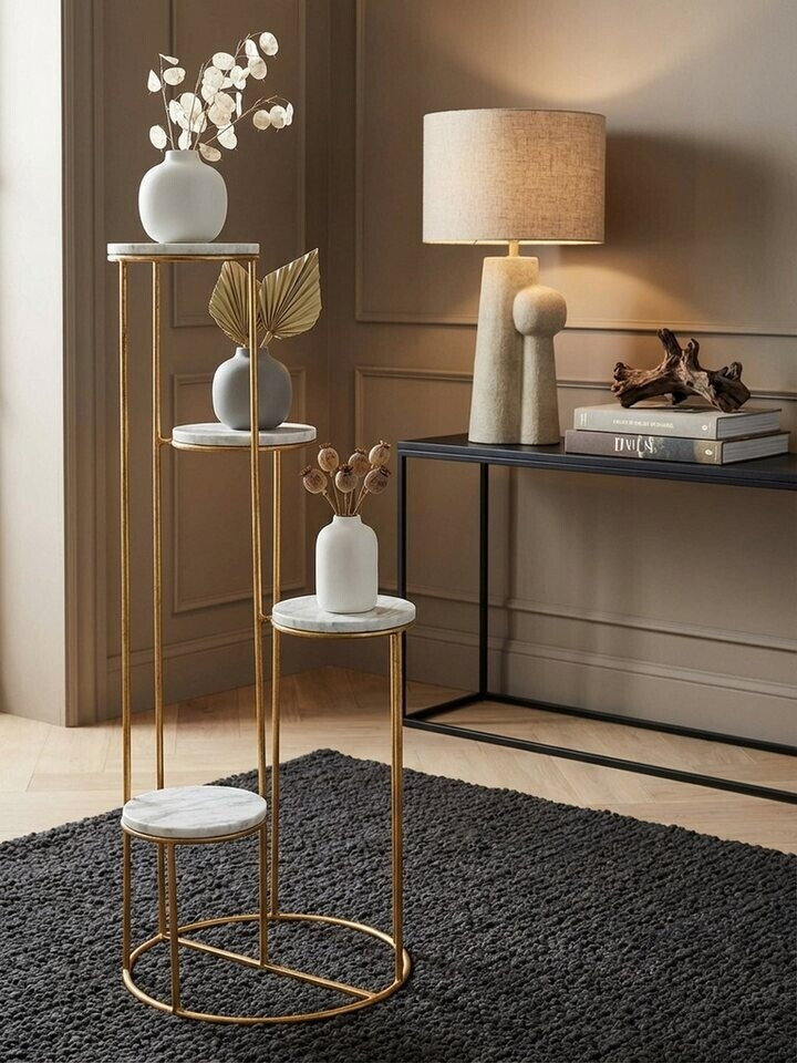 KADIMA DESIGN Blumenständer weißer Marmor, 4 Ablagen, gold, 36,5x107,5x36,5cm ab 204,95 € (Oktober 2026)