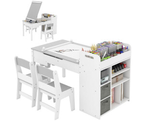 Costway Kinder-Kunst- & Basteltisch-Set mit Papierrolle, klappbarer Tischplatte und Stoffbehältern ab 211,99 € (Oktober 2026)