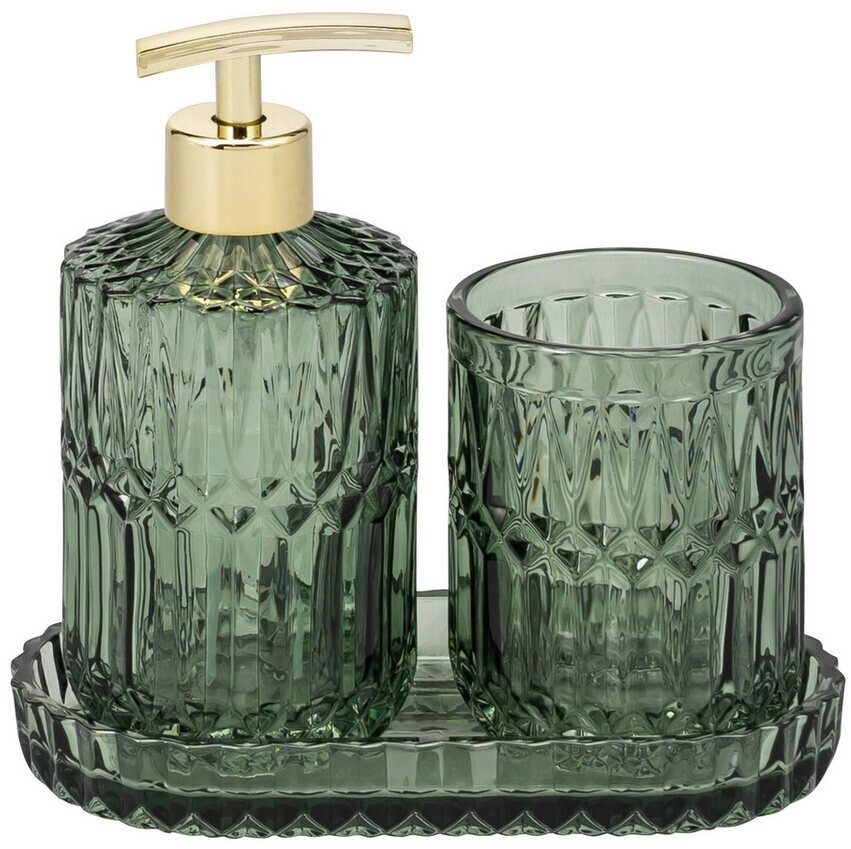 eluno BURANO Bad-Accessoires-Set 3-tlg., Glas, grün (93001-V) ab 29,99 € (Oktober 2026)