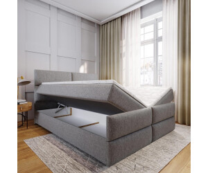 Ab Topper Masseno MULEN Boxspringbett 200x200cm mit Matratze & Topper, hellgrau ...