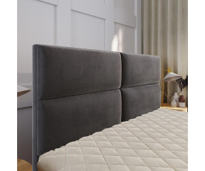 Ab Topper Masseno MULEN Boxspringbett 200x200cm mit Matratze & Topper, hellgrau ...
