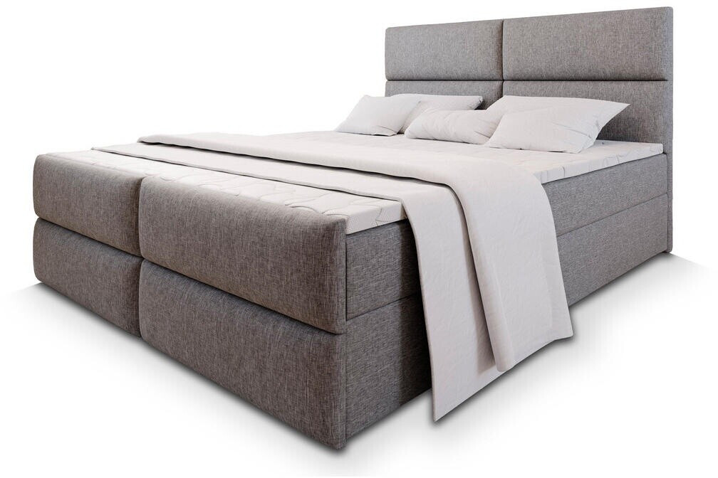 Ab Topper Masseno MULEN Boxspringbett 200x200cm mit Matratze & Topper, hellgrau ...