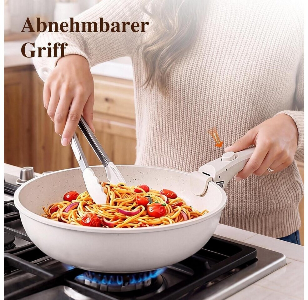 LuxusKollektion Pfannen-Set 11-teilig, Antihaft, abnehmbare Griffe, weiß, stapelbar ab 120,99 € (Oktober 2026)