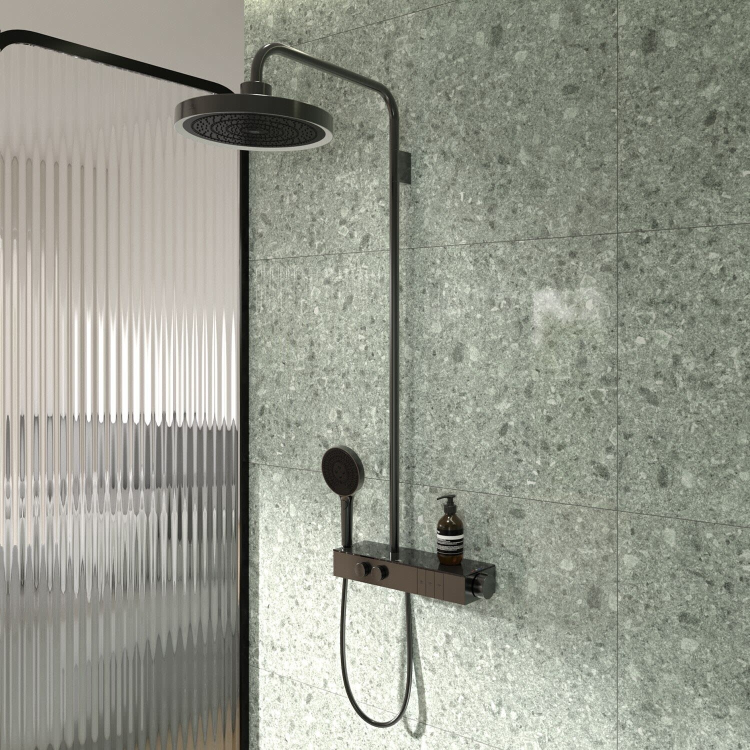 Ideal Standard Solos Système de douche avec thermostat apparent, LED ...