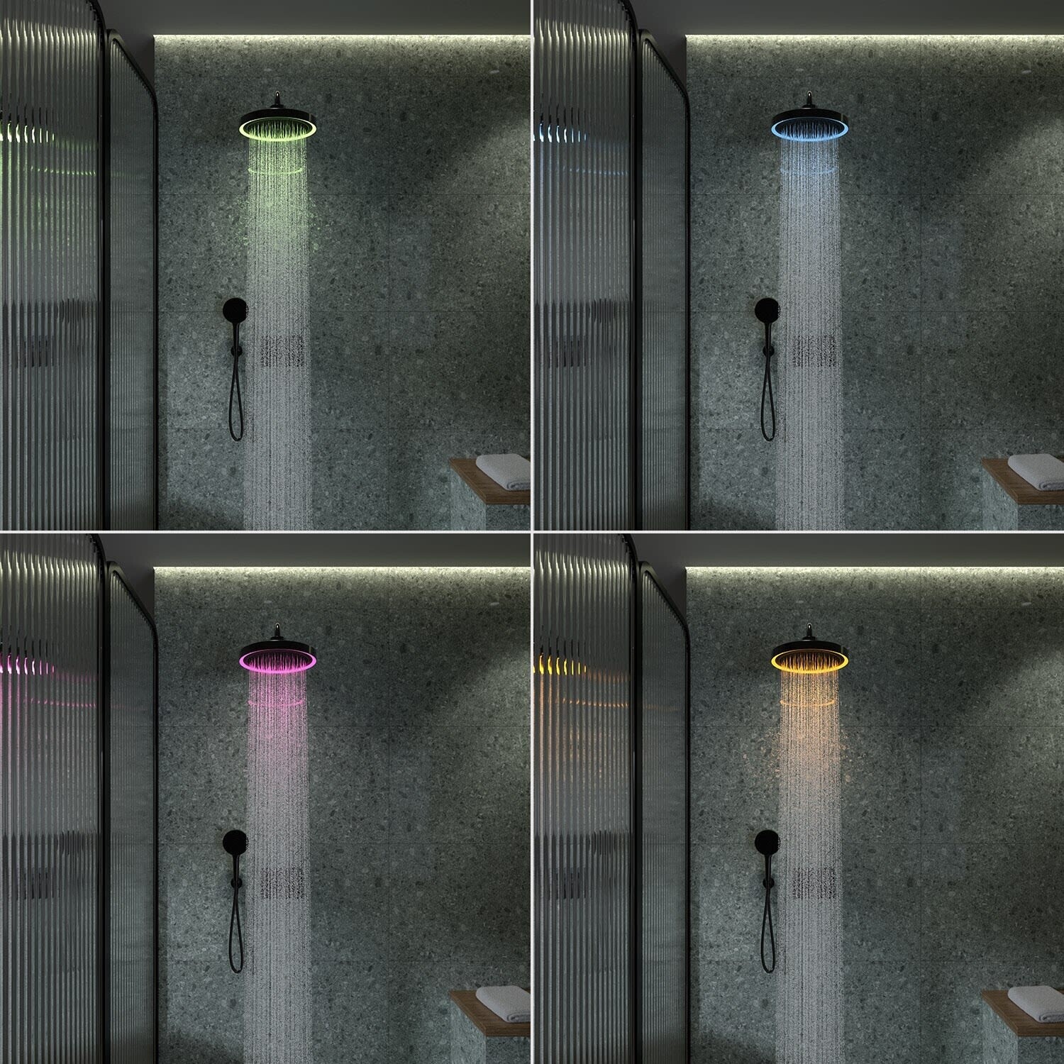 Ideal Standard Solos Système de douche avec thermostat apparent, LED ...