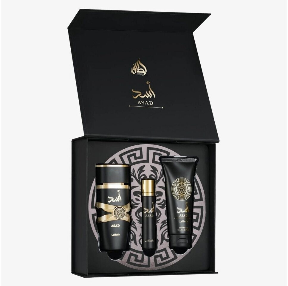 Lattafa Asad confezione regalo per uomo, EDP 100ml + spray da viaggio ...